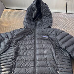 Patagonia Quilted Black Hooded Jacket